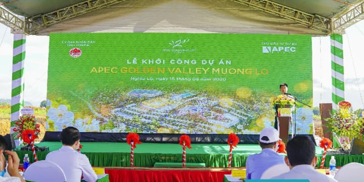 Công ty tổ chức lễ khởi công tại Yên Bái | KĐT Apec Golden Valley Mường Lò